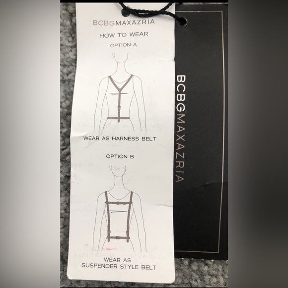 New NWT BCBG Maxazria BCBGMaxazria black convertible harness straps belt S Small - Picture 5 of 7